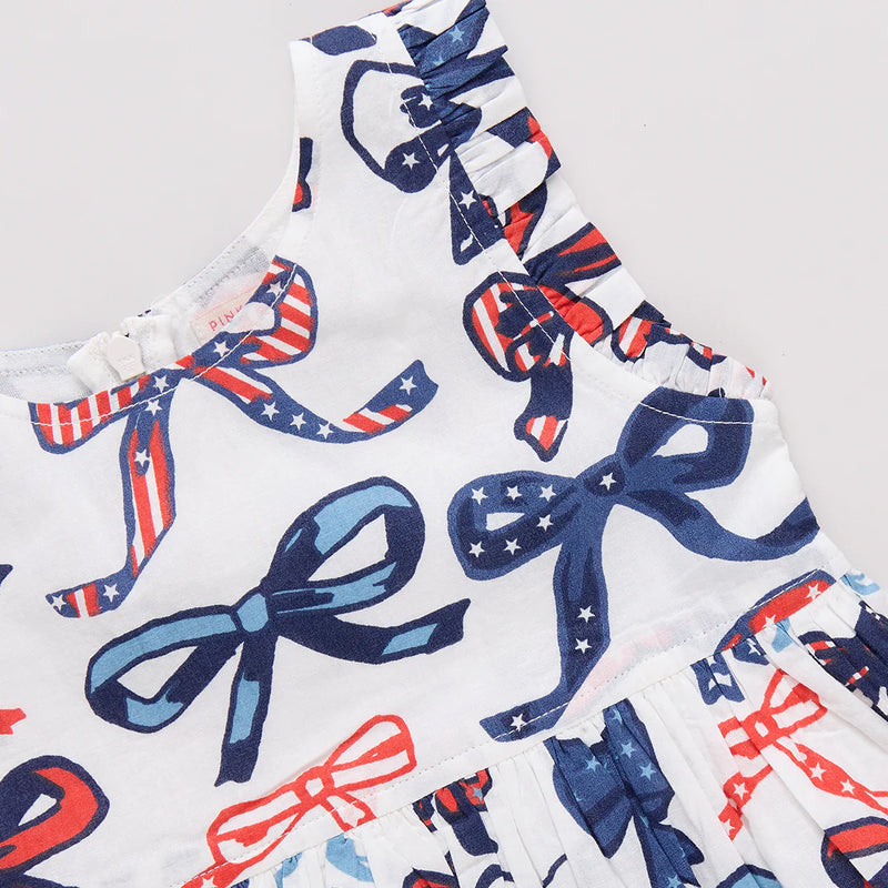 Pink Chicken Kelsey Dress in Red, White and Bows