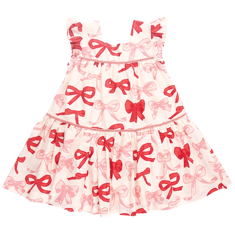 Pink Chicken Camelia Dress in Valentines Bows