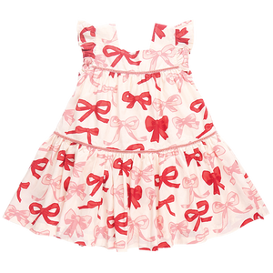 Pink Chicken Camelia Dress in Valentines Bows