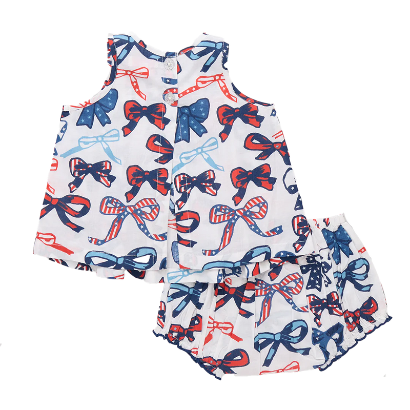 Pink Chicken Jaipur Set in Red, White & Bows