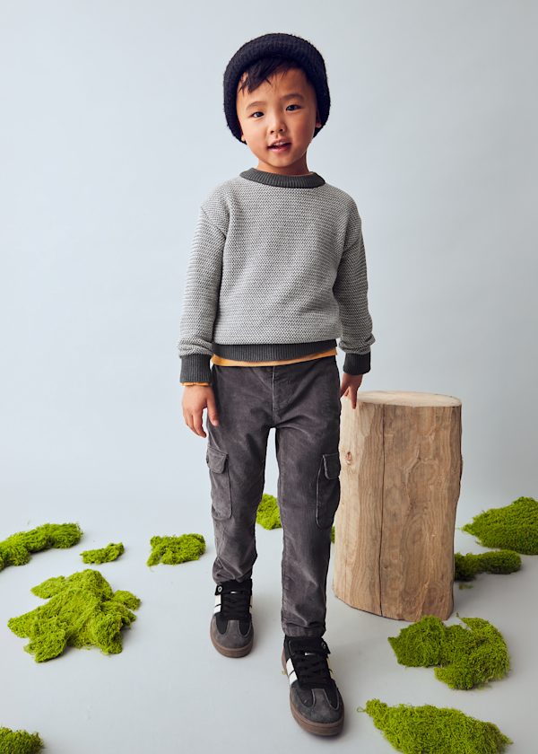 Mayoral Corduroy Cargo Pant in Slate