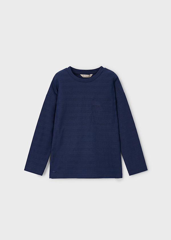 Mayoral Long Sleeve Pocket Tee in Navy