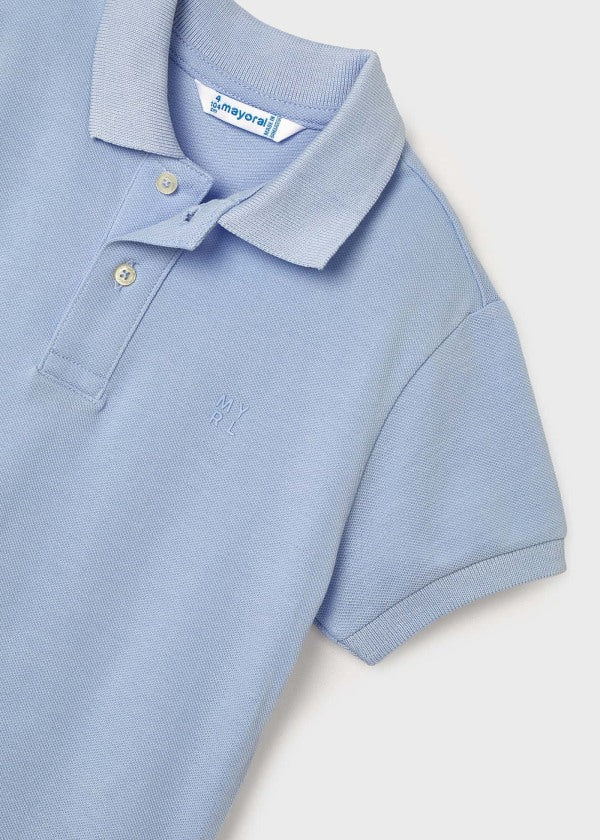 Mayoral Short Sleeve Polo in Powder Blue