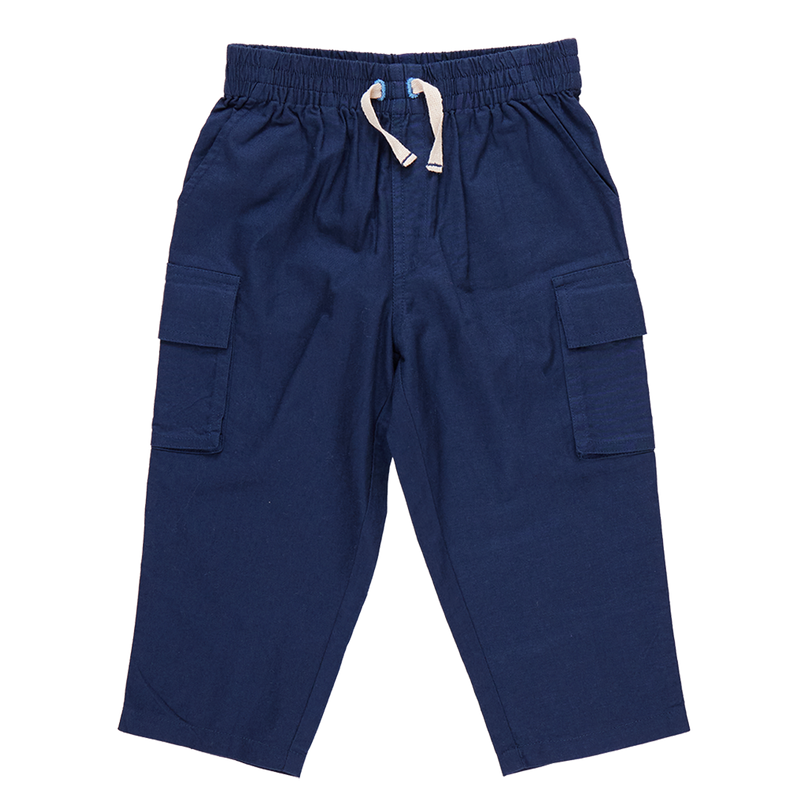 Pink Chicken Baby Boys Pull on Pant in Navy