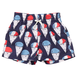 Pink Chicken Boy's Swim Trunk in Snow-Cones