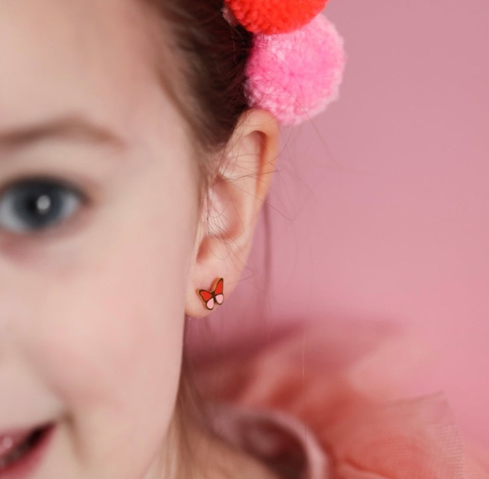Pierced Co Earrings in Colorblock Butterfly