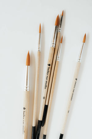 Bailey Rae Studio 6 Piece Round Tip Watercolor Brush Set