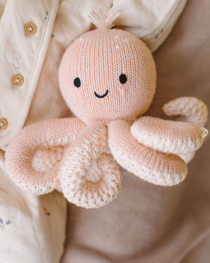 Cuddle + Kind Baby Octopus in Soft Coral Pink