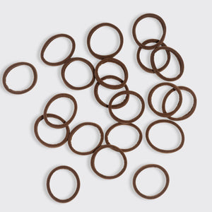 KITSCH Recycled Fabric Seamless Hair Elastics 20pc Set in Chocolate