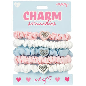 Iscream Heart Charm Scrunchie Set