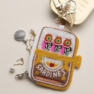 Frem NYC Beaded Sardine Coin Purse Keychain - Multiple Colors!