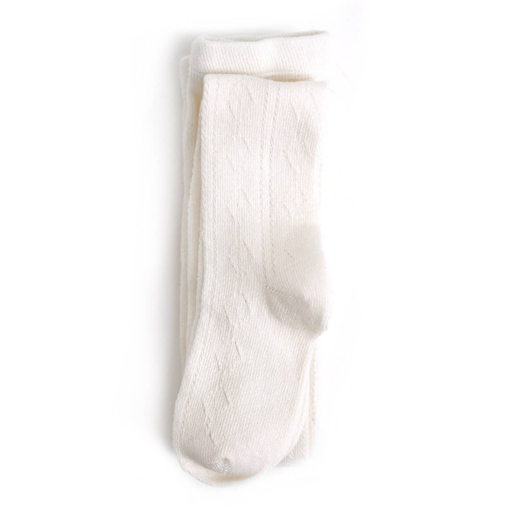 Little Stocking Co. Fancy Knit Tights in Ivory