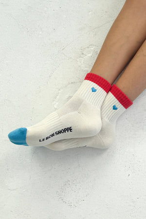 Le Bon Shoppe Embroidered Color Block Girlfriend Socks