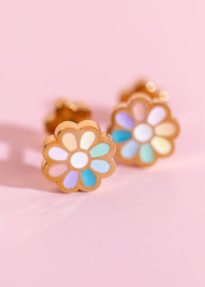 Pierced Co Rainbow Daisy Studs