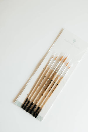 Bailey Rae Studio 6 Piece Round Tip Watercolor Brush Set