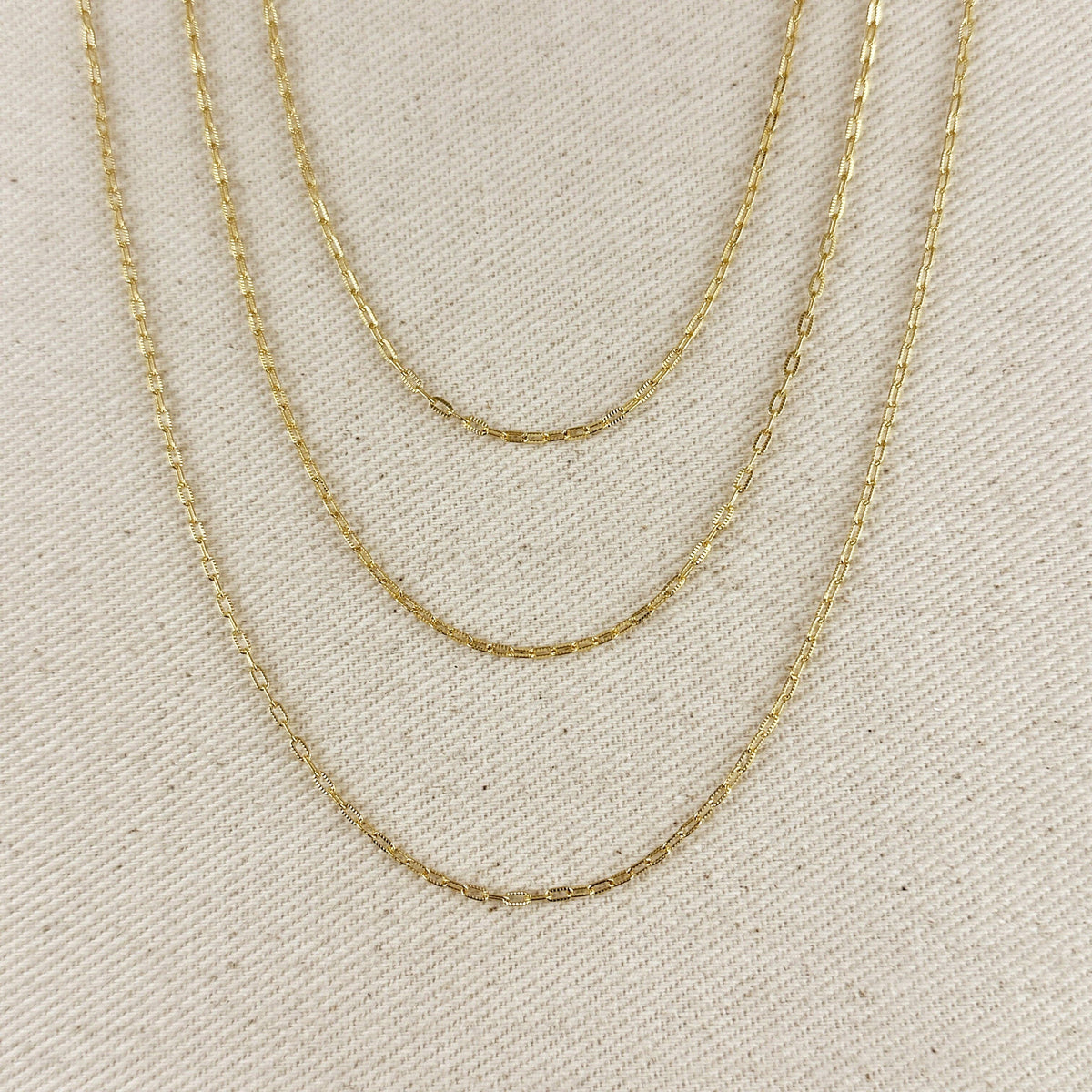GoldFi - 18k Gold Filled Mini Diamond Cut Paperclip Chain