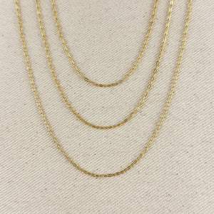 GoldFi - 18k Gold Filled Mini Diamond Cut Paperclip Chain