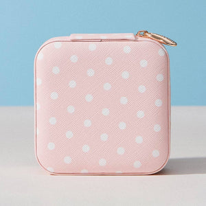 Sensibling Corp. Polka Dot Pattern Print Portable Square Jewelry Box