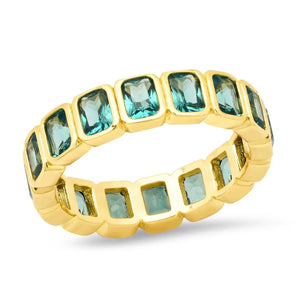 Tai Jewelry - Bezel Set Emerald Cut Eternity Band