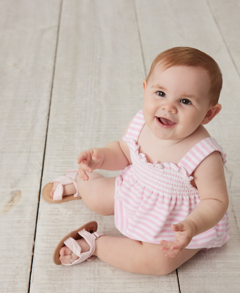 Kissy Kissy Sleeveless Terry Bubble in Pink Cabana Stripes