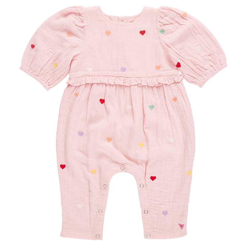 Pink Chicken Baby Brooke Jumper in Candy Heart Embroidery