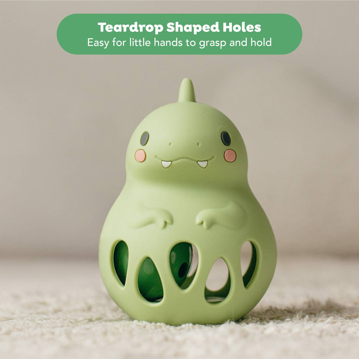 Tiger Tribe Dino Silicone Rattle