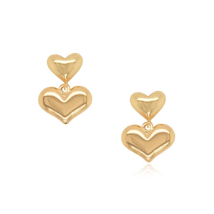 Mod + Jo Nadia Heart Drop Earrings in Gold
