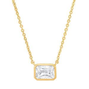 Tai Jewelry East West Gemstone Bezel Necklace