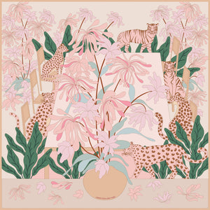 Jessie Zhao New York Double Sided Silk Scarf in Jungle Gathering