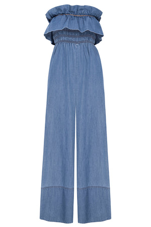 Misa Charlie Jumpsuit in Blue Chambray