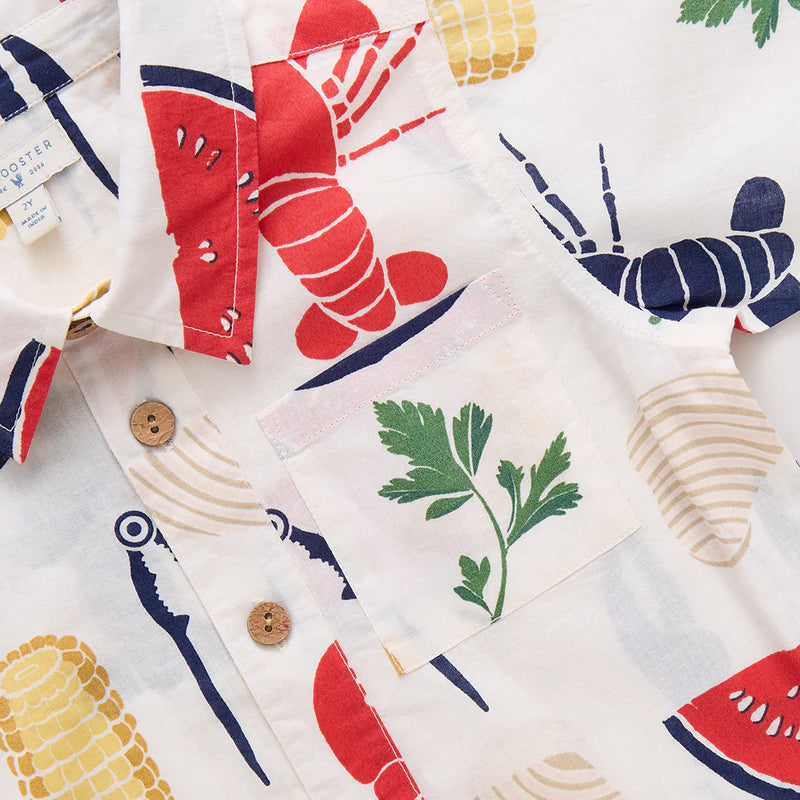 Pink Chicken Boy's Jack Shirt in Clambake