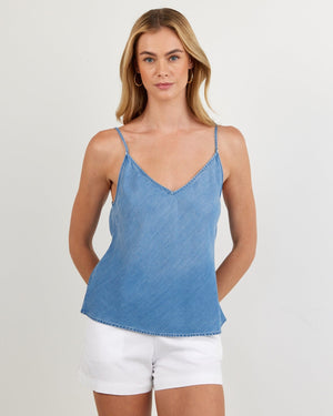 Bella Dahl Clean Cami Top in Indigo Harbor Wash