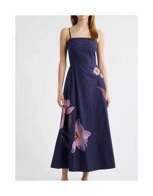 Cleobella Riley Ankle Dress in Moresco in Navy Print