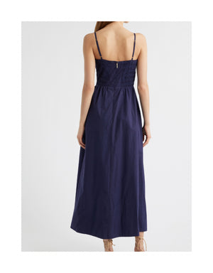 Cleobella Riley Ankle Dress in Moresco in Navy Print