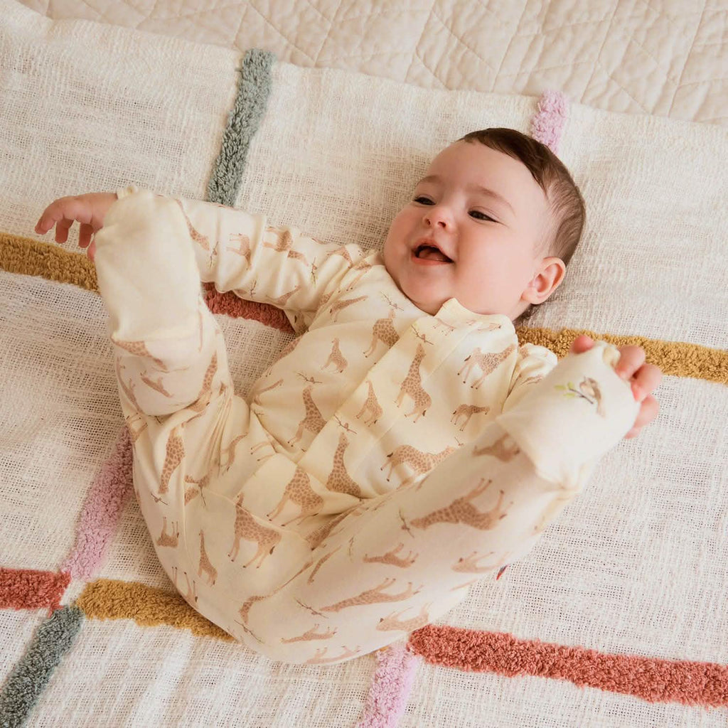 Magnetic Me Organic Cotton Footie in Cream Jolie Giraffe