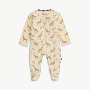 Magnetic Me Organic Cotton Footie in Cream Jolie Giraffe
