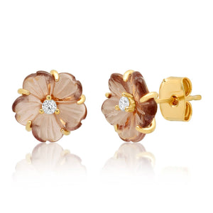 Tai Jewelry - Stone Cut Flower Post Earring