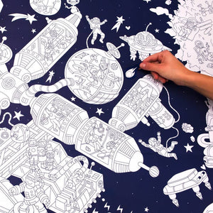 OMY Giant Space Station Coloring Poster