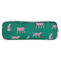Bella Sleep Spa Quilted Hair Tool Bag in Green + Cheetahs