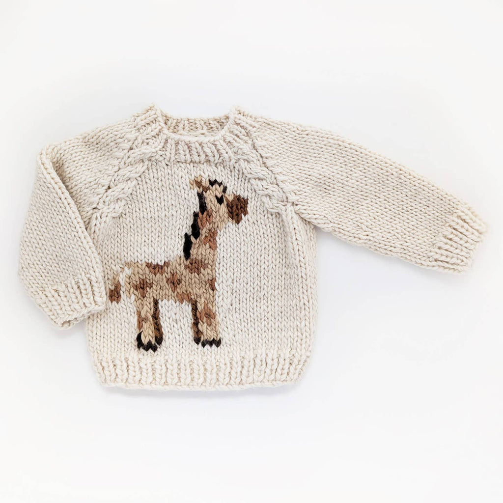 Huggalugs Natural Crewneck Sweater in Giraffe