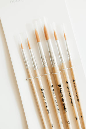 Bailey Rae Studio 6 Piece Round Tip Watercolor Brush Set