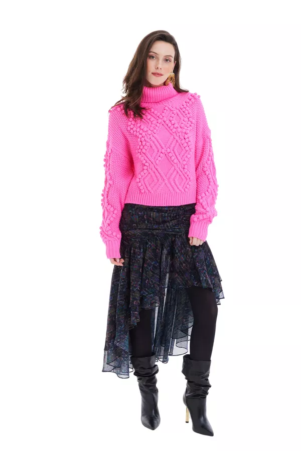Allison Daphne Sweater in Hot Pink