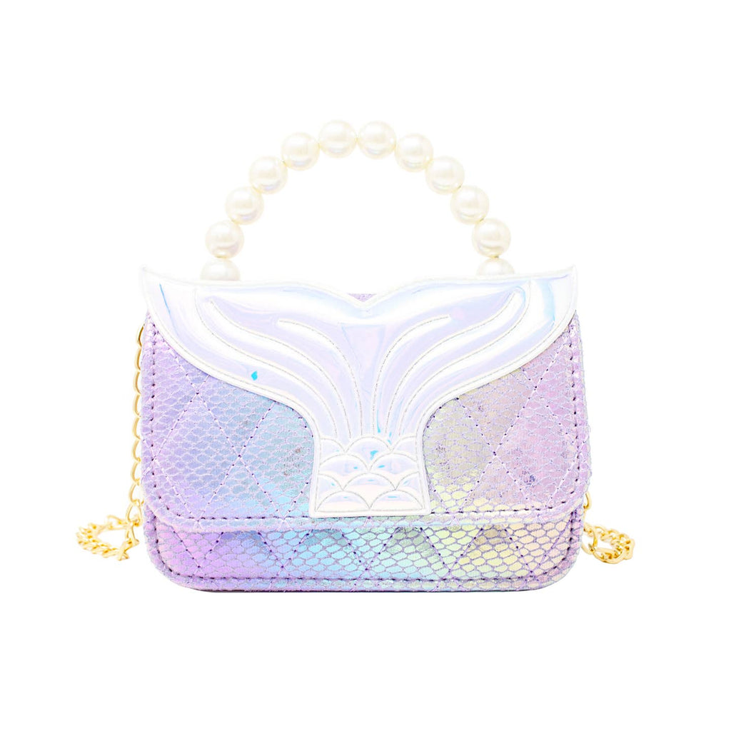Zomi Gems Mermaid Tail Pearl Handle Bag in Purple