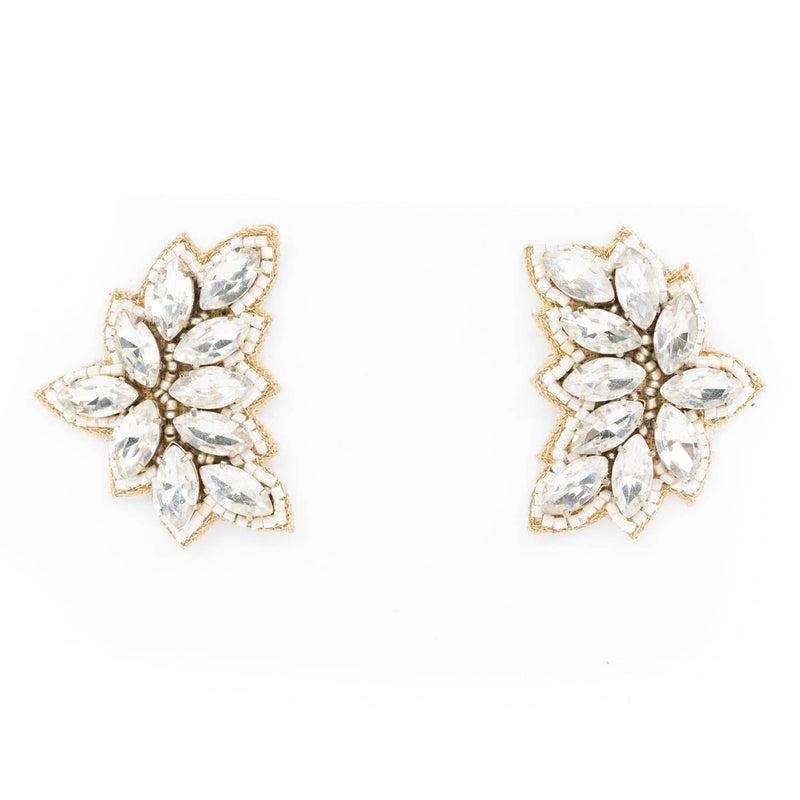 Beth Ladd Crosby Studs in Crystal/Silver