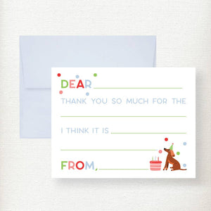 Kramer Drive Kids Polka Dot Dog Fill in Thank You Note Card