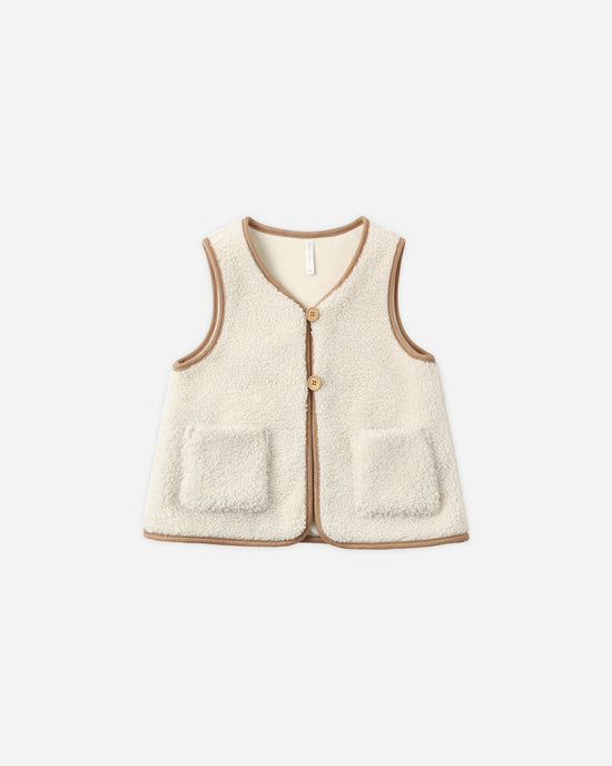 Rylee + Cru Sherpa Vest in Natural