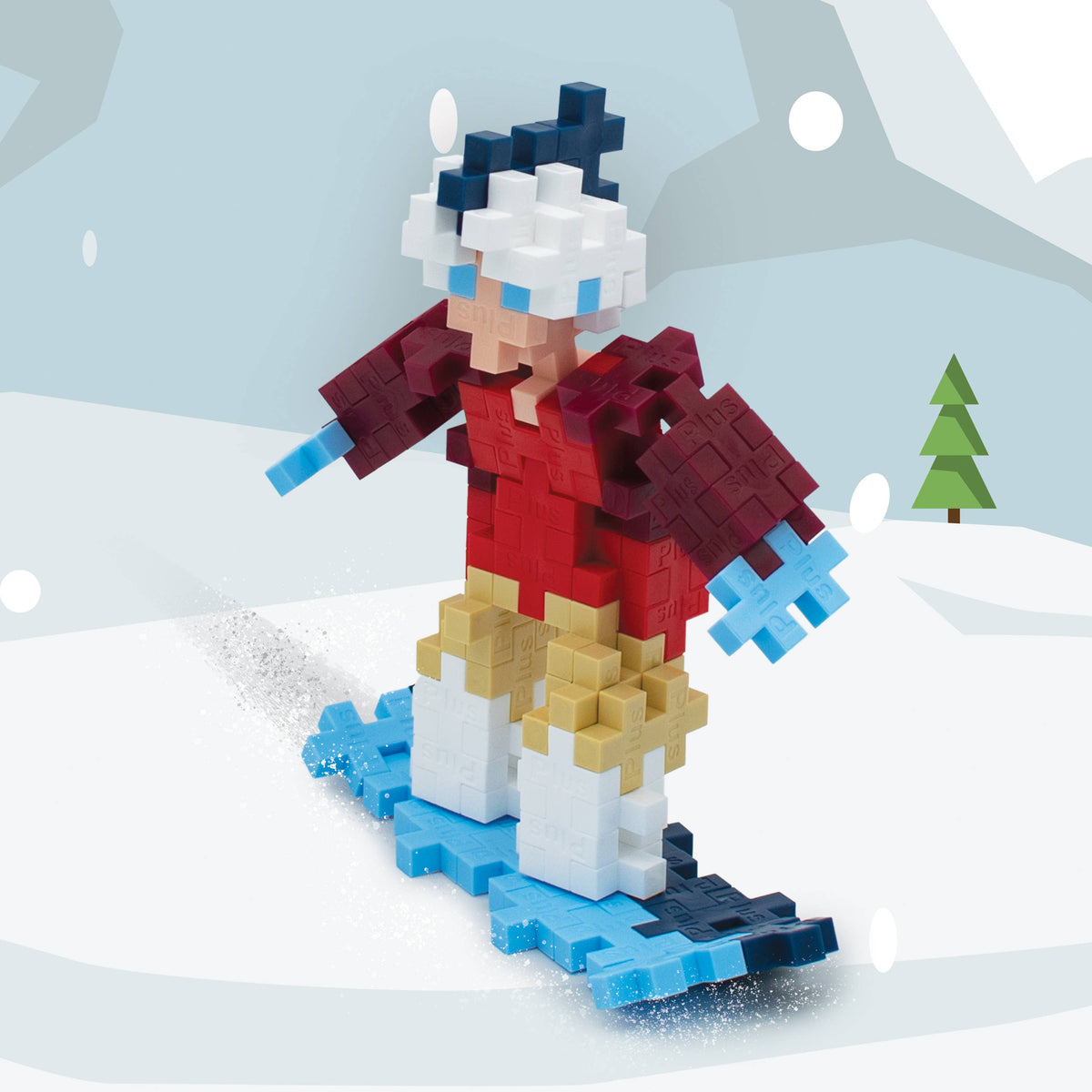 Plus-Plus 70 Pice Tube in Snowboarder