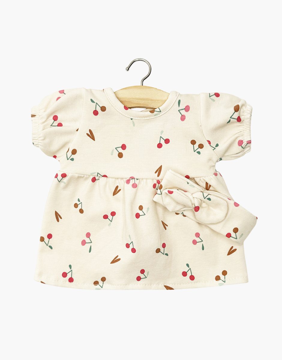 Minikane Faustine Dress with Headband in Cherries