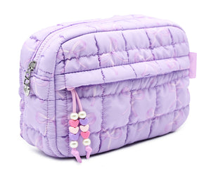 OMG Accessories Quilted Scrunchies Bow Printed Pouch