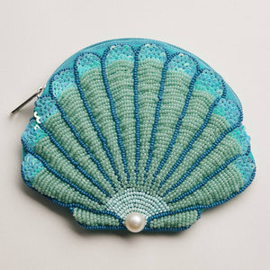 Frem Seashell Beaded Coin Purse with Pearl Accent - Multiple Colors!